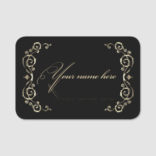 Etiqueta para nombre clásica colour plateado name tag