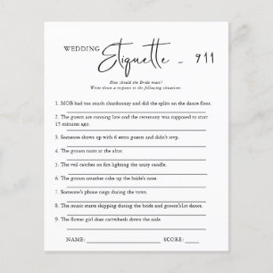 Etiquette 911 Bridal Shower Game