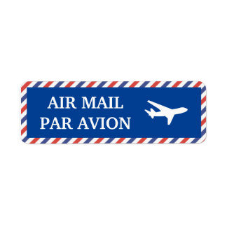 Etiquettes air mail return address label