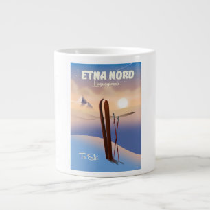 Etna Nord Linguaglossa Ski poster Large Coffee Mug
