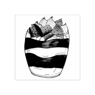 Eton Mess Strawberry Meringue UK British Dessert Rubber Stamp