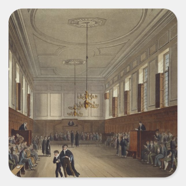 Eton School Room, from 'History of Eton College', Square Sticker (Front)