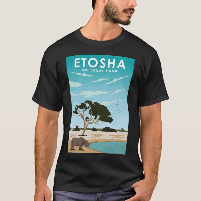 Etosha National Park Travel Poster Art Print  T-Shirt (Front)