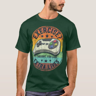 Etra Lives Funny Video Game Controller Retro Gamer T-Shirt