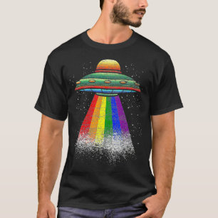 Etraterrestrial Rainbow Flag UFO LGBT Pride Sci Fi T-Shirt
