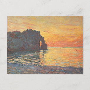 Etretat, Cliff of Aval, Sunset - Claude Monet Postcard
