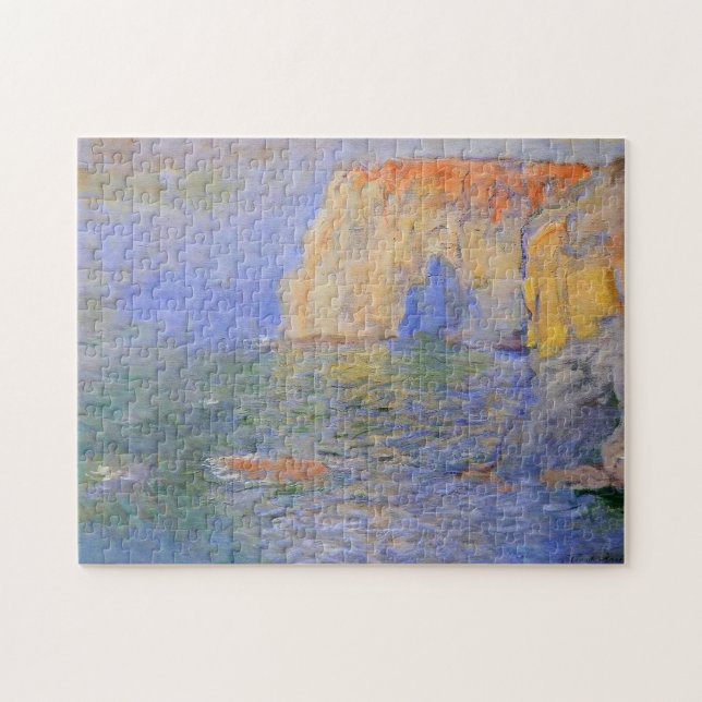 Etretat Cliff Reflections on Water Monet Fine Art Jigsaw Puzzle (Horizontal)