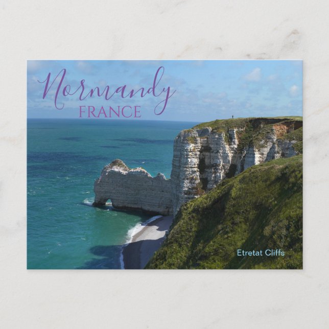 Etretat Cliffs Normandy France Postcard  (Front)