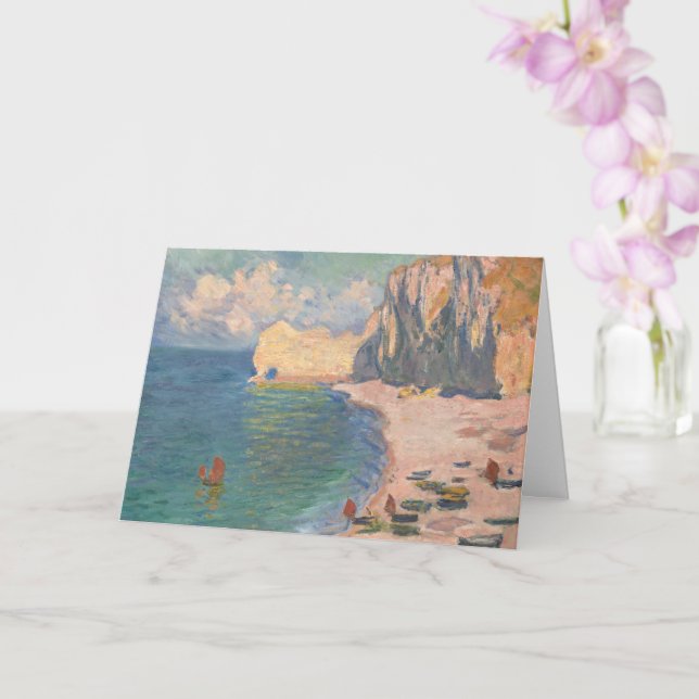 Étretat: The Beach and the Falaise by Claude Monet Card (Orchid)