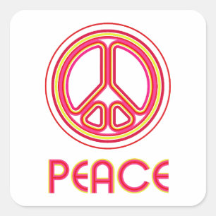 etro Psychedelic Peace Sign Linear Graphic Square Sticker
