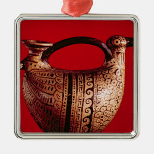 Etruscan askos in the shape of a duck metal ornament