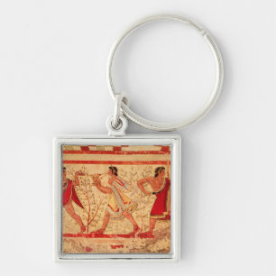 Etruscan musicians key ring