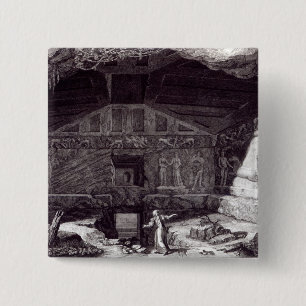 Etruscan Tomb, c.1780 15 Cm Square Badge