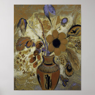 Etruscan Vase with Flowers by Odilon Redon Print