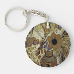 Etruscan Vase with Flowers Key Ring
