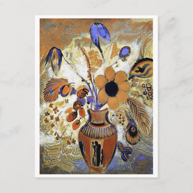 Etruscan Vase with Flowers, Redon Postcard (Front)