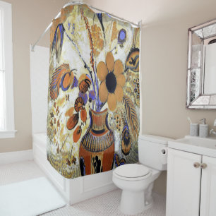 Etruscan Vase with Flowers, Redon Shower Curtain