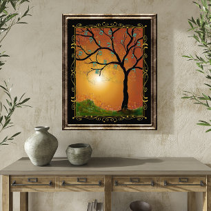 Etz Chayim - Tree of Life with Hebrew Alphabet Art Photo Print