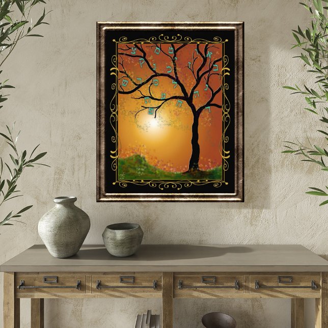 Etz Chayim - Tree of Life with Hebrew Alphabet Art Photo Print (Creator Uploaded)