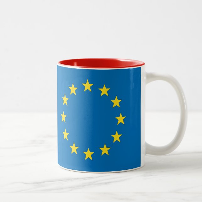 EU Europe Flag Two-Tone Coffee Mug (Right)