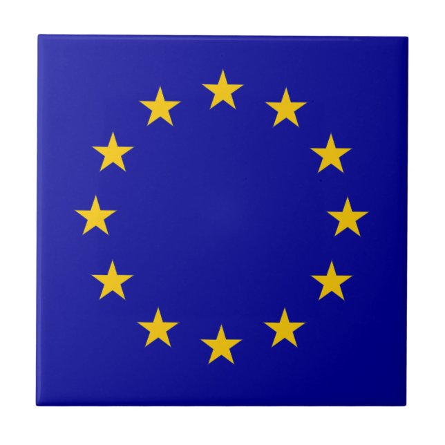 EU European Union flag Ceramic Tile (Front)