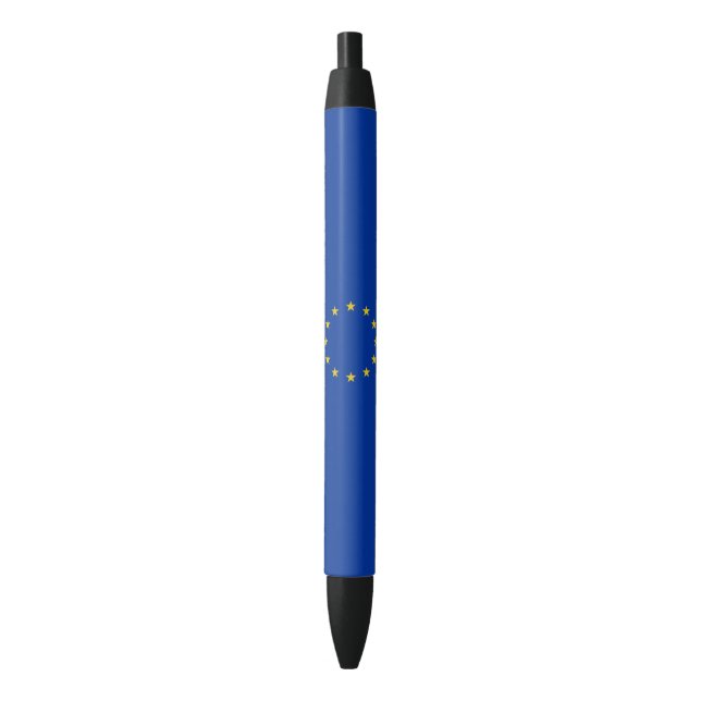 EU Flag Black Ink Pen (Front Vertical)