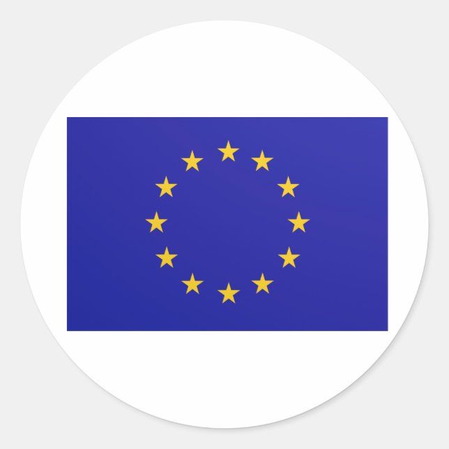 EU Flag Classic Round Sticker (Front)