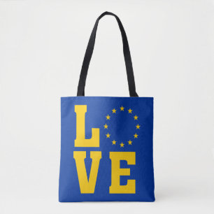 EU Flag, European Union, LOVE Tote Bag