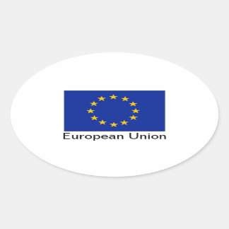EU flag oval stickers