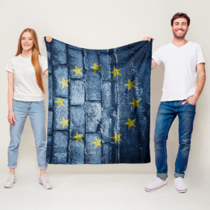 EU flag wall Fleece Blanket