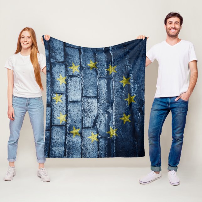 EU flag wall Fleece Blanket (In Situ)