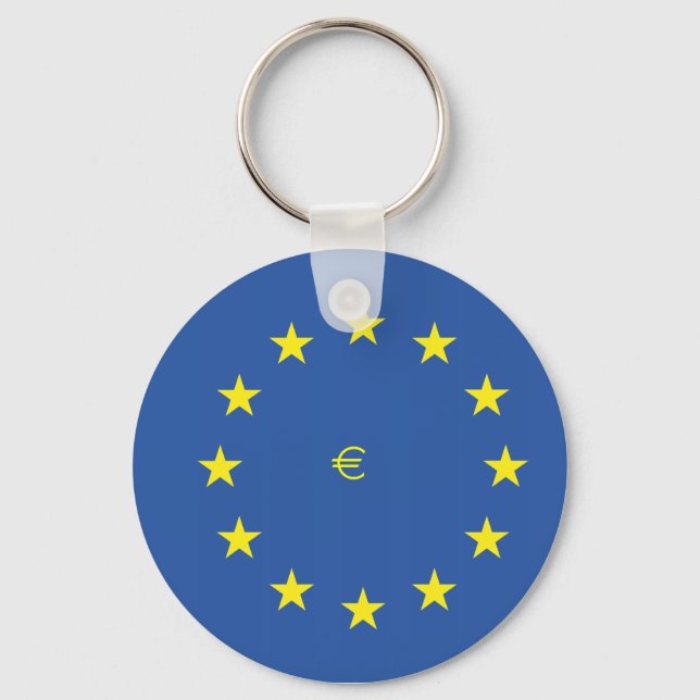 EU flag.with EURO Symbol Key Ring (Front)