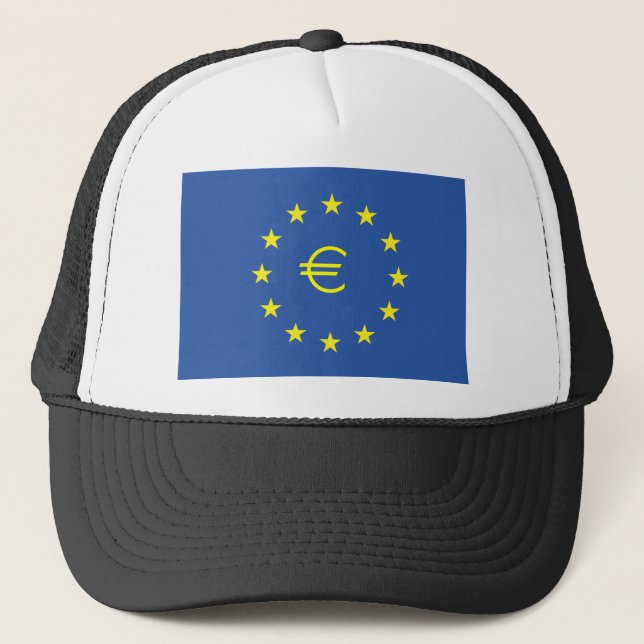 EU flag.with EURO Symbol Trucker Hat (Front)