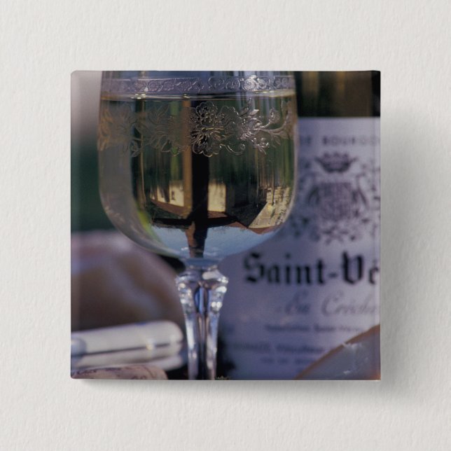 EU, France, Chablis, Local wine 15 Cm Square Badge (Front)
