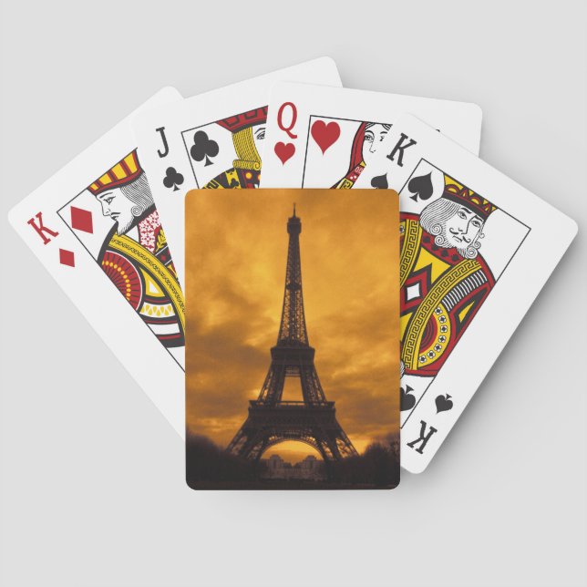 EU, France, Paris.  Eiffel Tower. Playing Cards (Back)