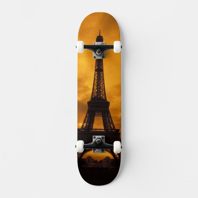 EU, France, Paris.  Eiffel Tower. Skateboard (Front)