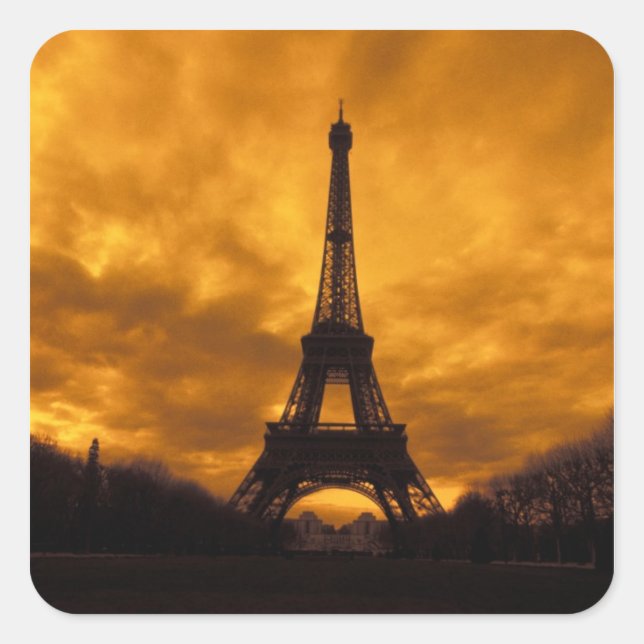 EU, France, Paris.  Eiffel Tower. Square Sticker (Front)