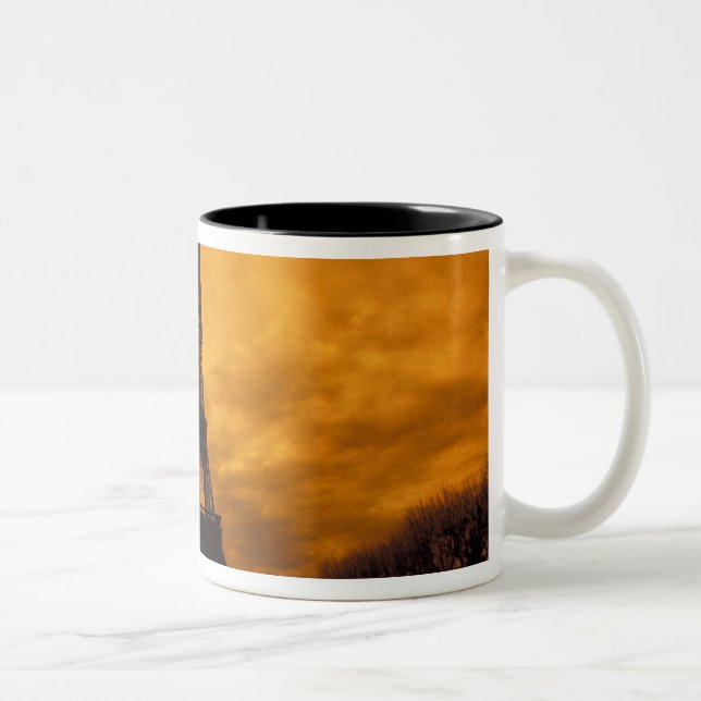EU, France, Paris.  Eiffel Tower. Two-Tone Coffee Mug (Right)