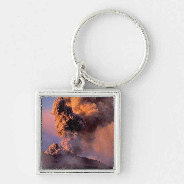 EU, Italy, Sicily, Mt. Etna summit vent Key Ring (Front)