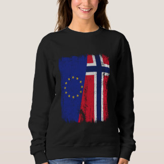 EU Norway Half Flag European Union Norwegian Ances Sweatshirt