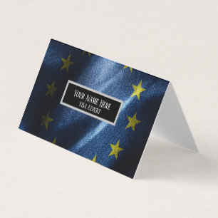 EU silk flag Business Card
