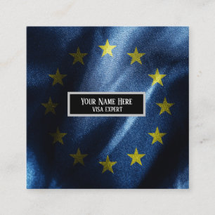 EU silk flag Square Business Card