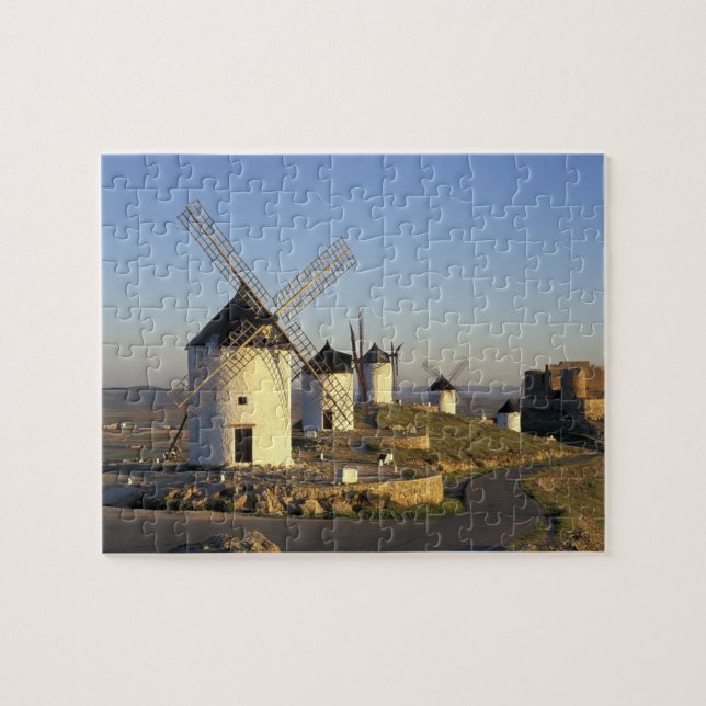 EU, Spain, La Mancha, Consuegra. Windmills and Jigsaw Puzzle (Horizontal)