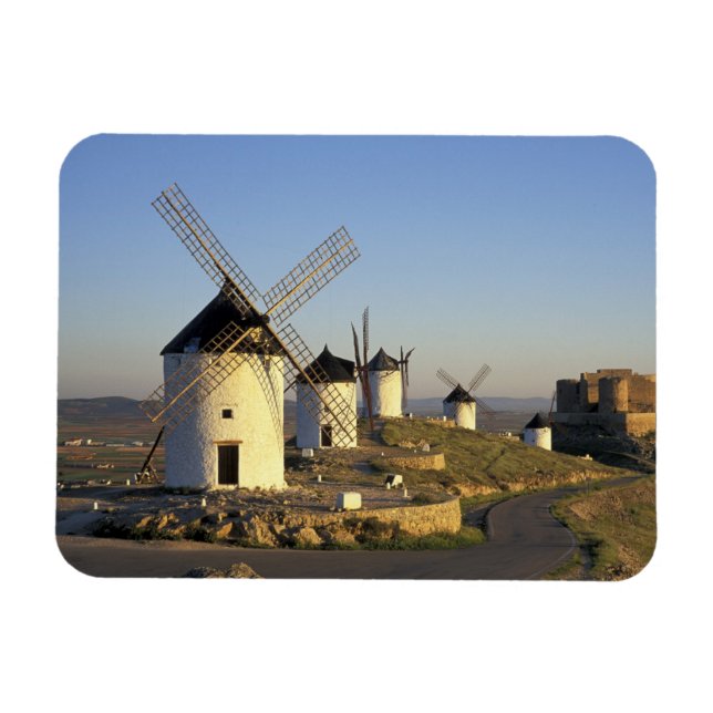 EU, Spain, La Mancha, Consuegra. Windmills and Magnet (Horizontal)