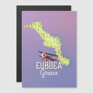 Euboea Greece Map travel poster