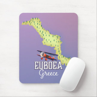 Euboea Greece Map travel poster Mouse Pad