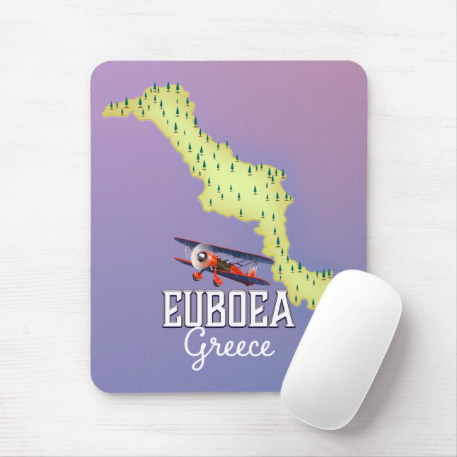 Euboea Greece Map travel poster Mouse Pad (With Mouse)