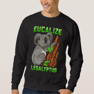 Eucalize Legalyptus Stoner Koala Bear Pun Meme Sweatshirt
