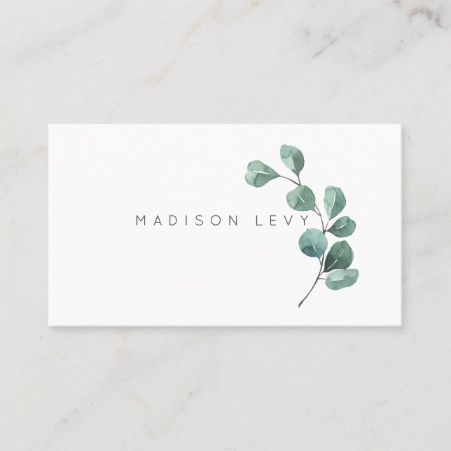 Eucalypt Branch Leaves Artisan Business Appointment Card (Front)