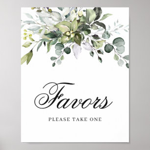 Eucalypts Watercolor Favours Poster Sign